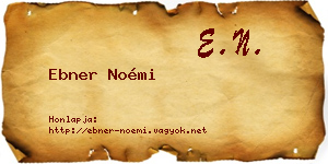 Ebner Noémi névjegykártya